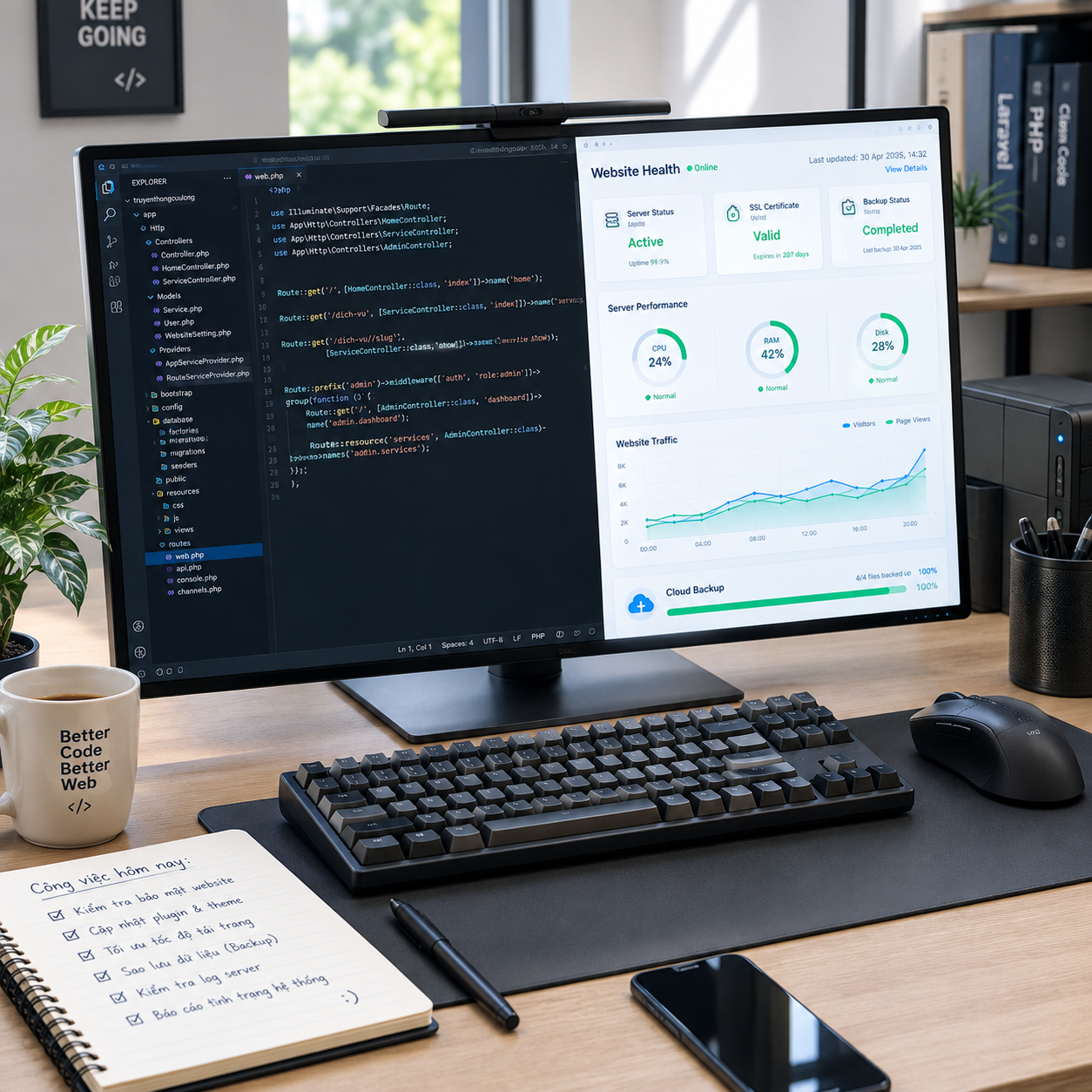 Hạng mục dịch vụ quản trị và chăm sóc website chuyên nghiệp