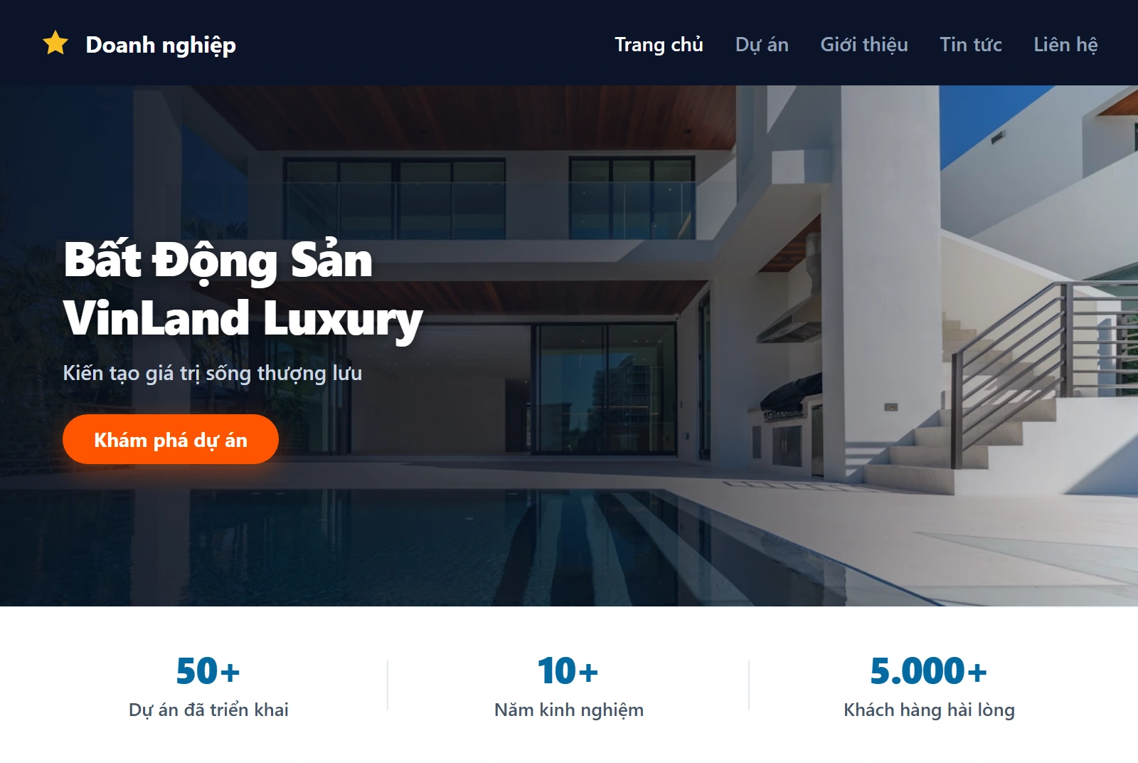 Bất Động Sản VinLand Luxury Mockup
