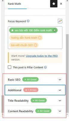 seo bài viết 100 điểm rank math