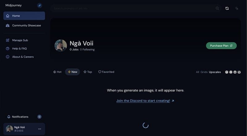 Bấm vào mục Join the Discord to start creating