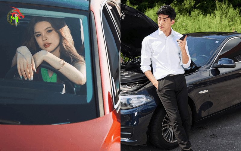 tạo dáng chụp ảnh với ô tô