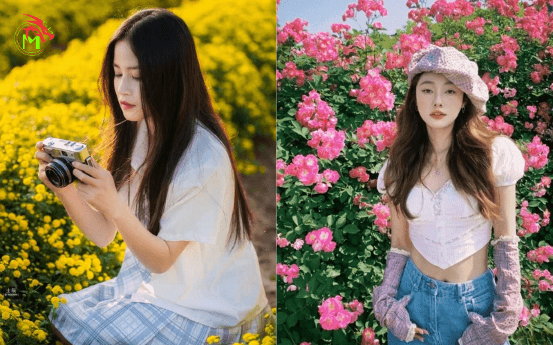 Cách tạo dáng chụp ảnh ở vườn hoa