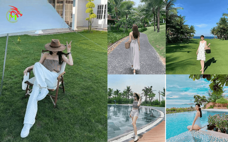 Tạo dáng chụp ảnh ở resort