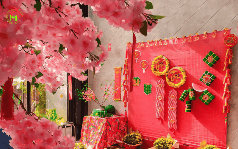 Trang trí chụp ảnh tết tại nhà