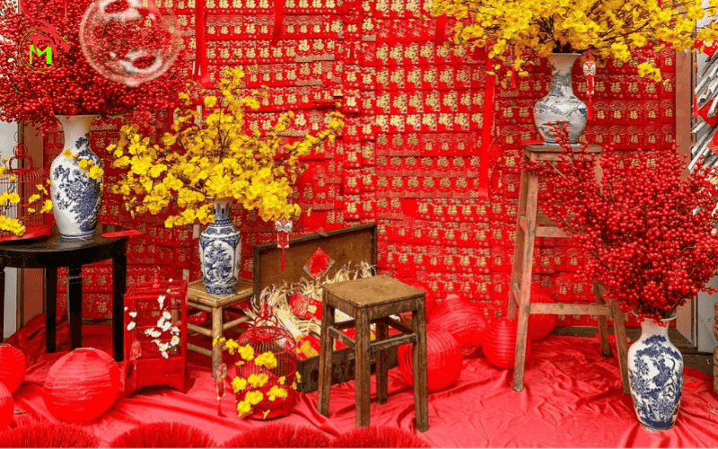 Trang trí chụp ảnh tết tại nhà