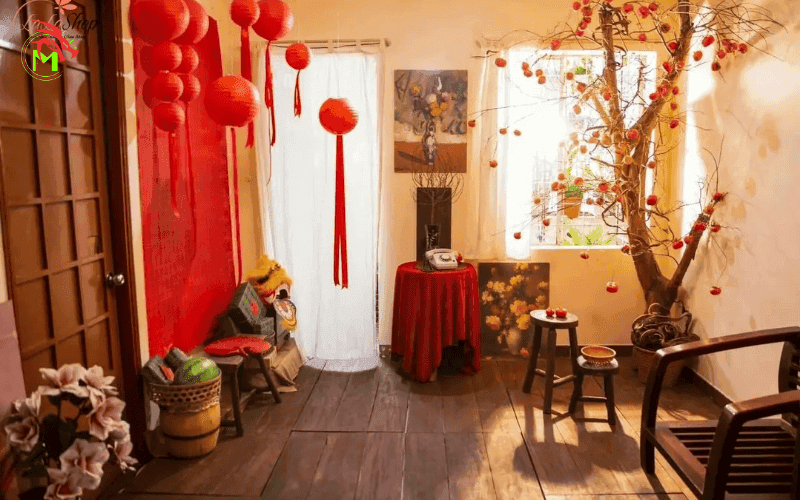 Trang trí chụp ảnh tết tại nhà