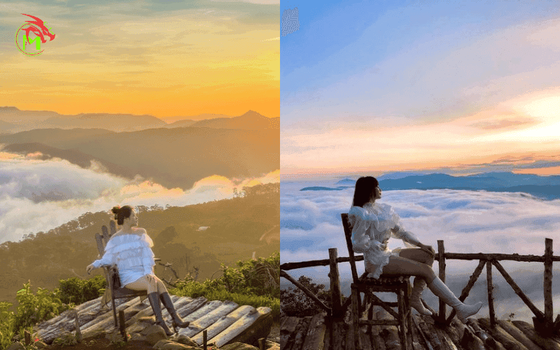 Tạo dáng chụp ảnh khi săn mây