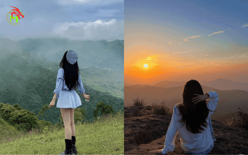 Tạo dáng chụp ảnh khi săn mây