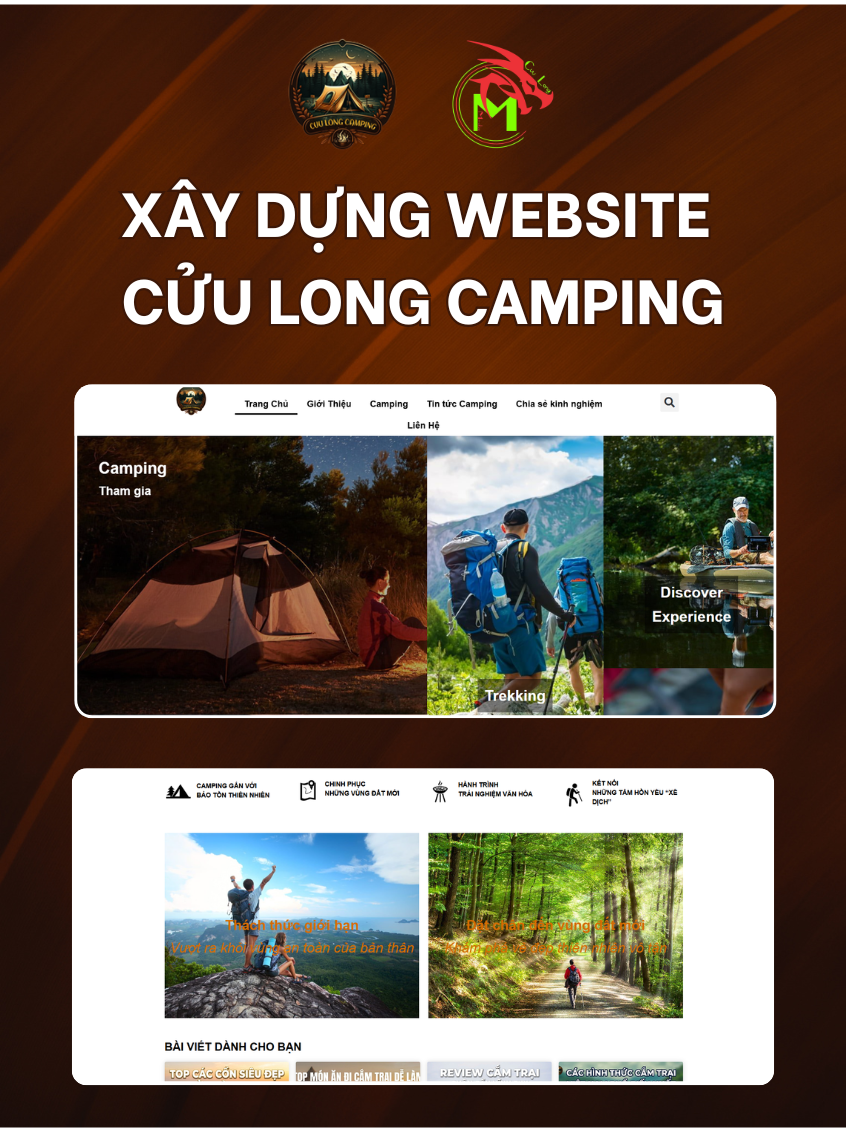 Dự án thiết kế website du lịch Cửu Long Camping miền Tây