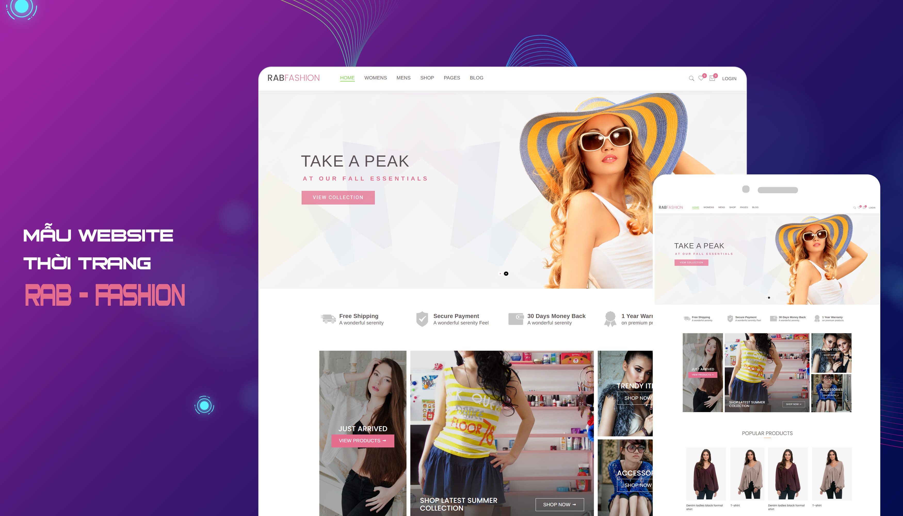 Mẫu website thời trang RAB - Fashion