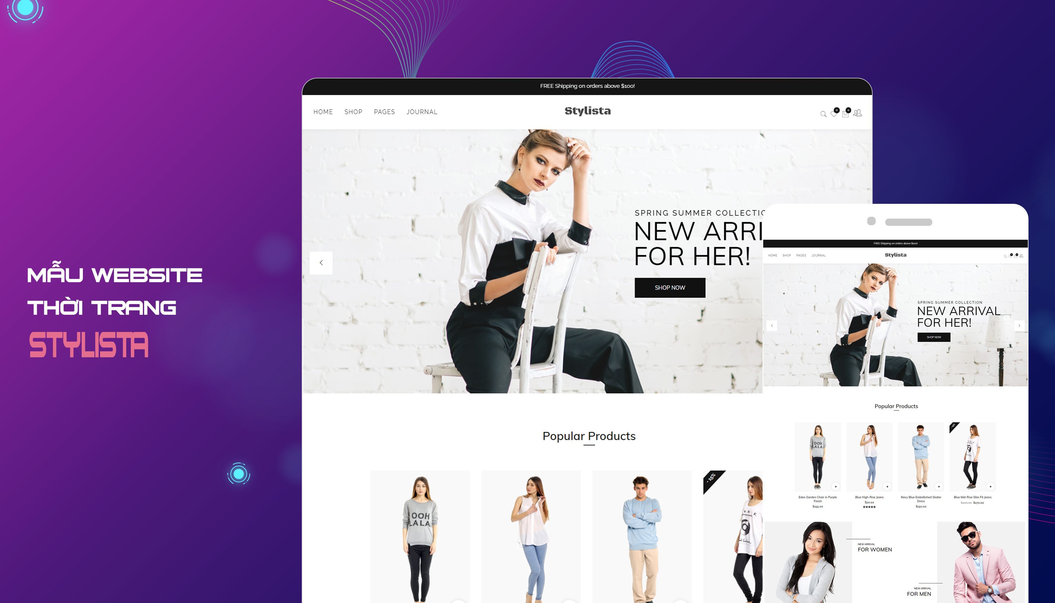 Mẫu website thời trang Stylista