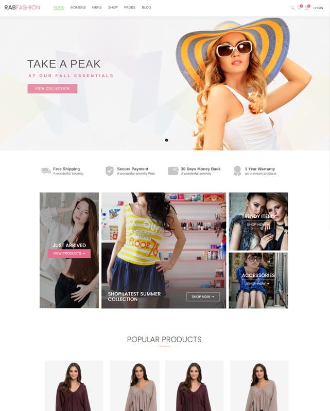 thumb nail template website thoi trang rabfachion