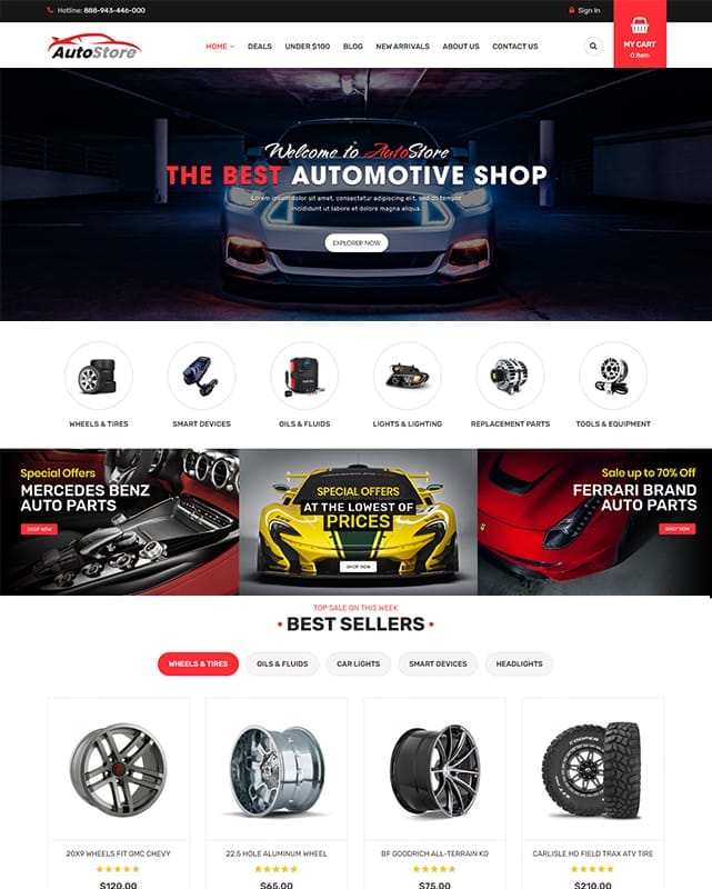 thumbnail template website car autostore