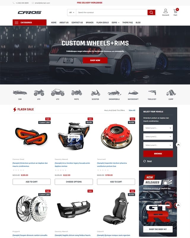thumbnail template website carstore caros