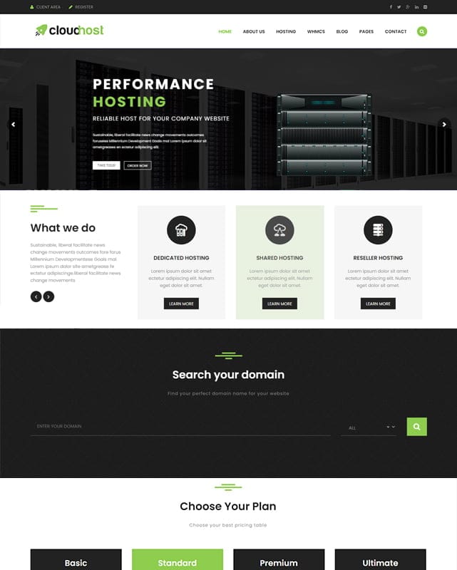 thumbnail template website company cloud server