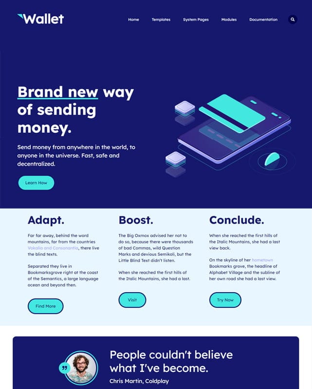 thumbnail template website company wallet