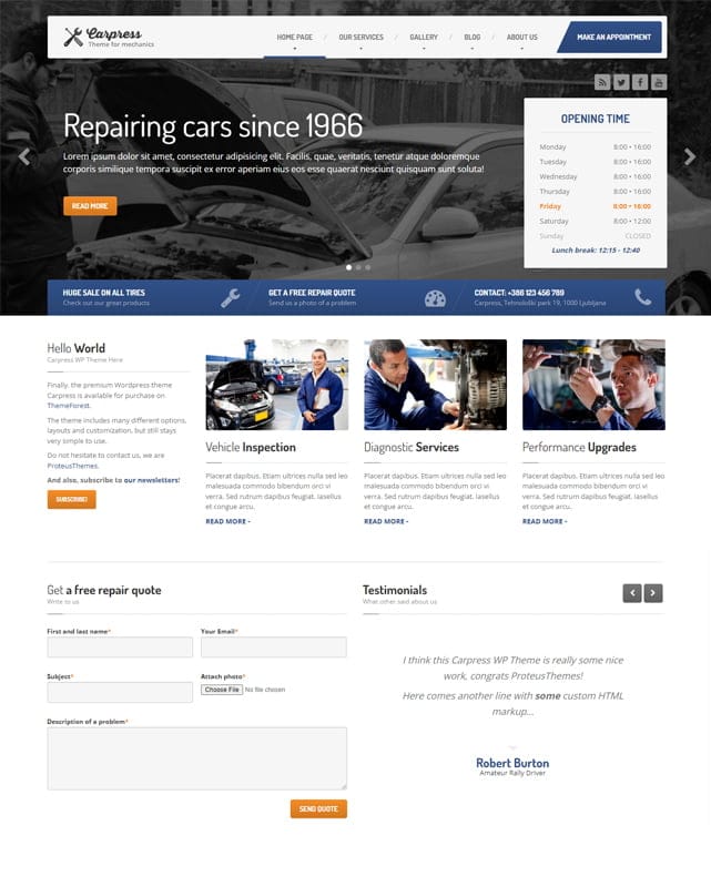 thumbnail template website doanh nghiep CarPress