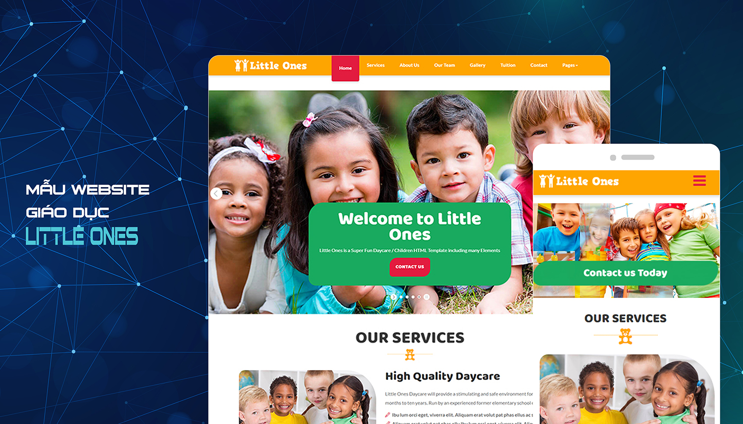 thumbnail template website education little one hinh 1
