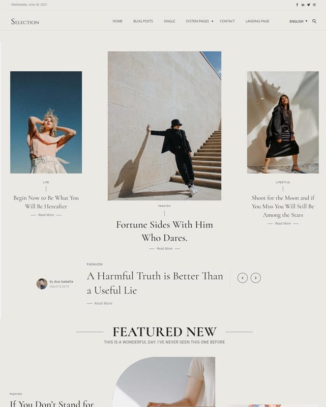 thumbnail template website fashion selection