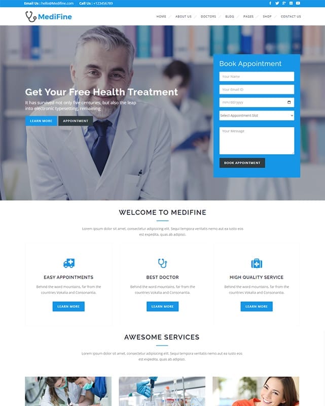 thumbnail template website health MediFine