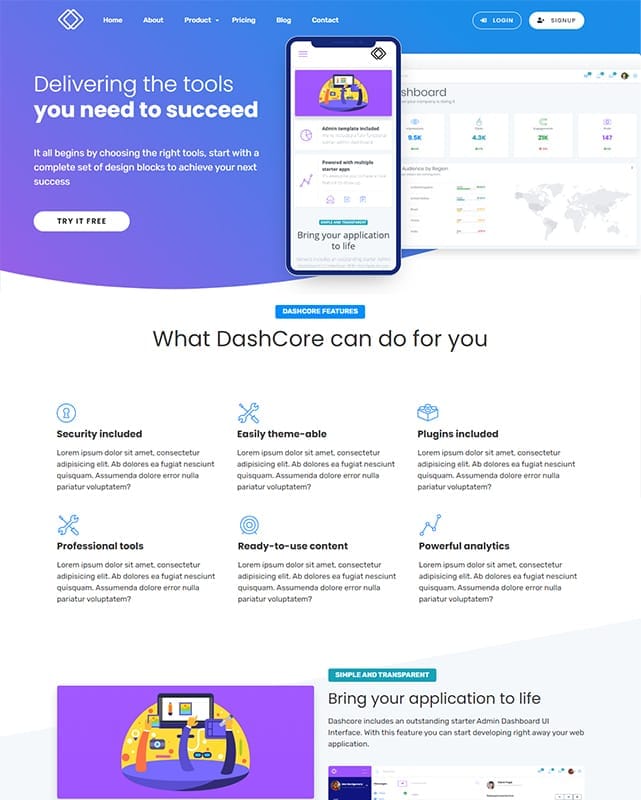 thumbnail template website technology meet dashcore