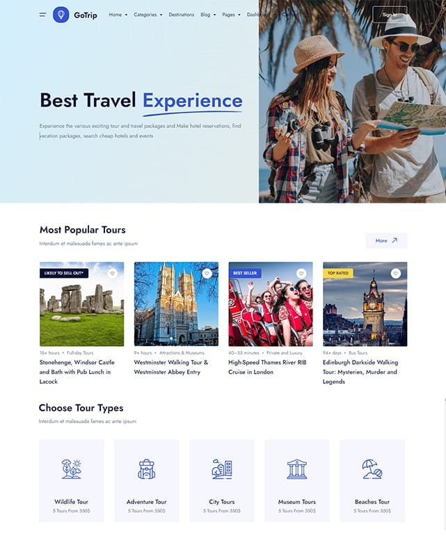 thumbnail template website travel gotrip