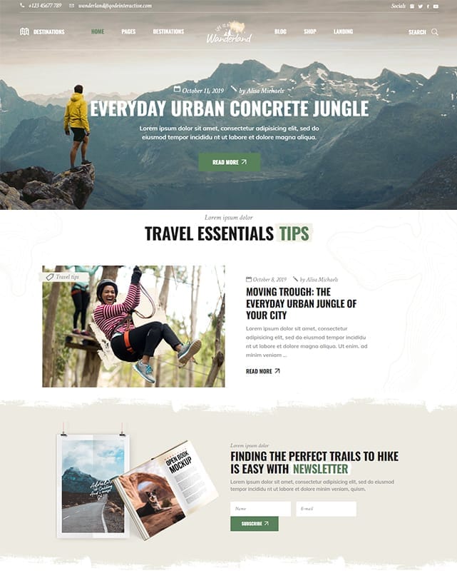 thumbnail template website travel vanderland