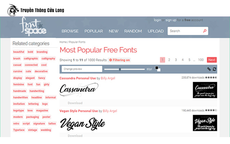 Top 6 trang web tải Font chữ đẹp miễn phí 4 Font Space