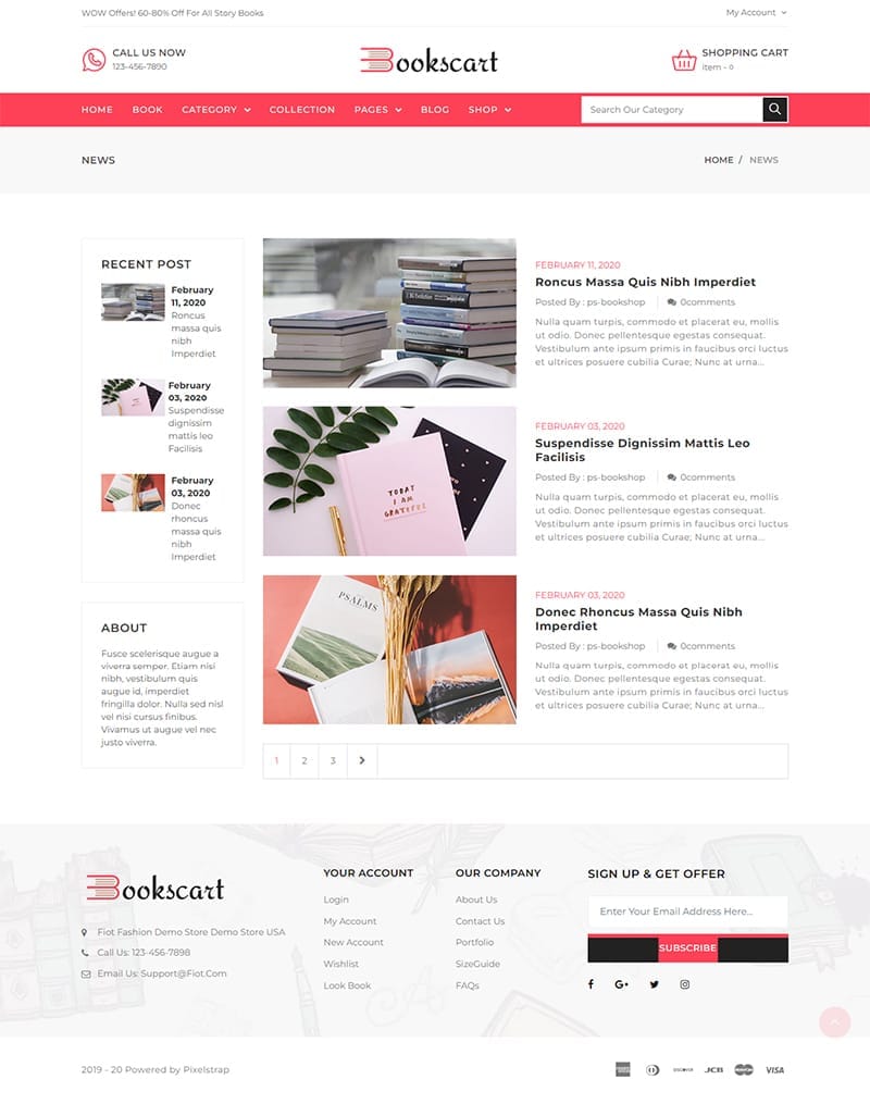 template website book bookscart blog