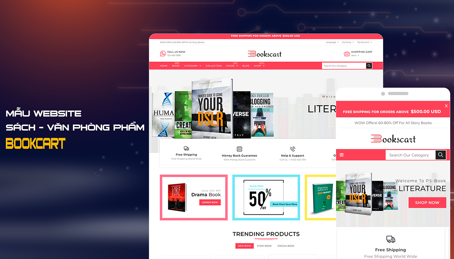 template website book bookscart hinh 1