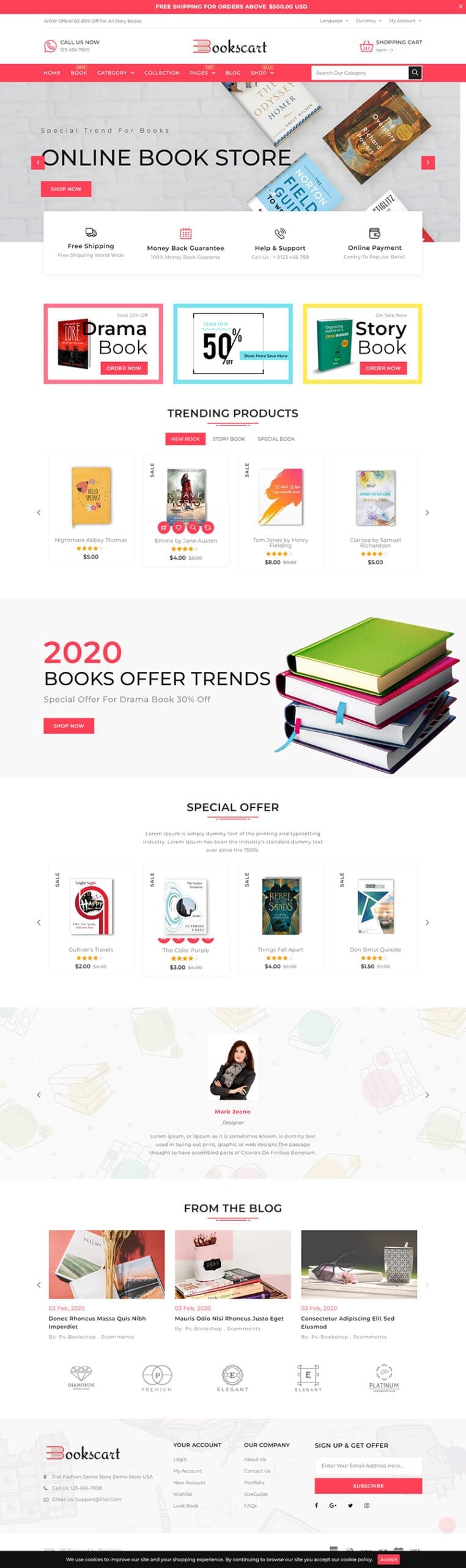 template website book bookscart homepage scaled