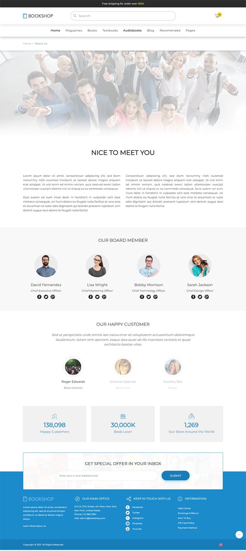 template website bookshop about