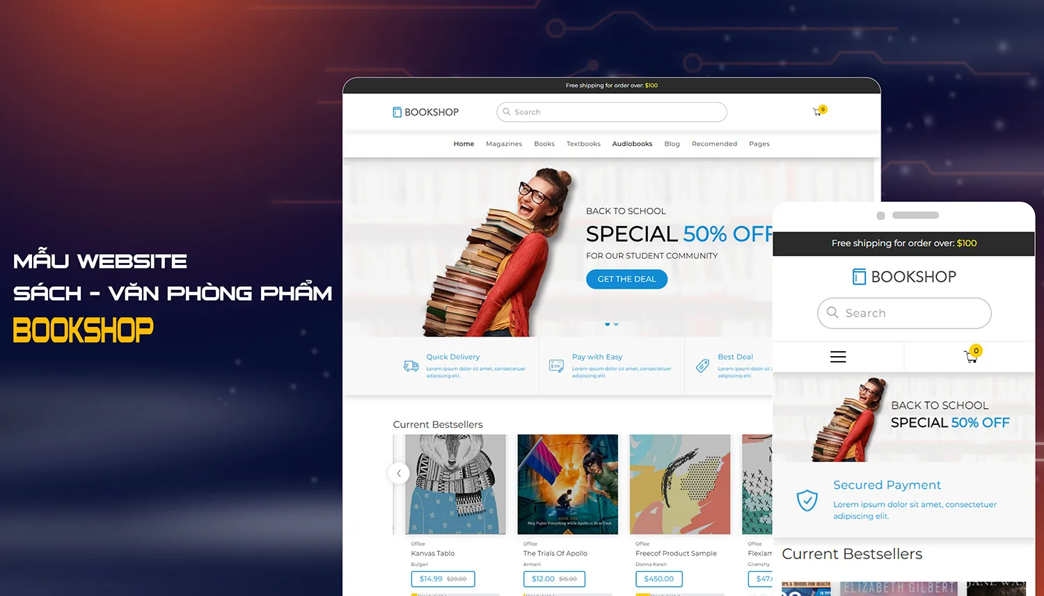 template website bookshop banner