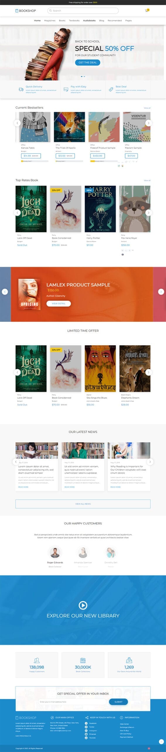 template website bookshop homepage scaled