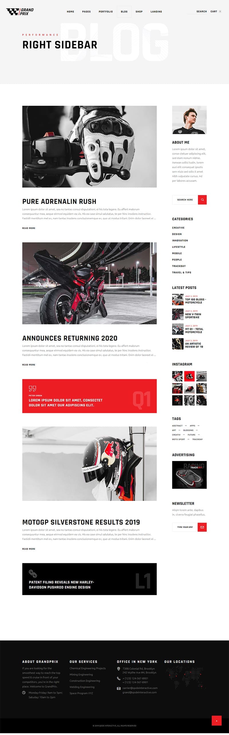 template website car grand blogpage