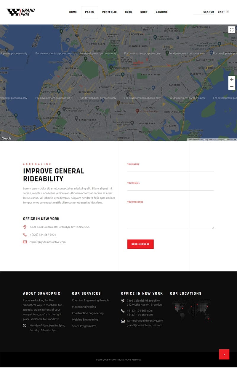 template website car grand conctactpage