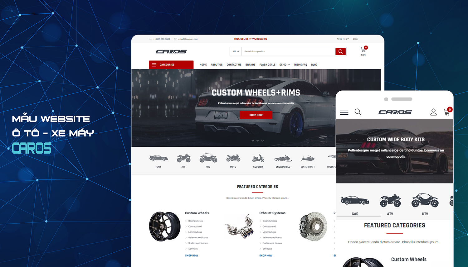 template website carstore caros banner