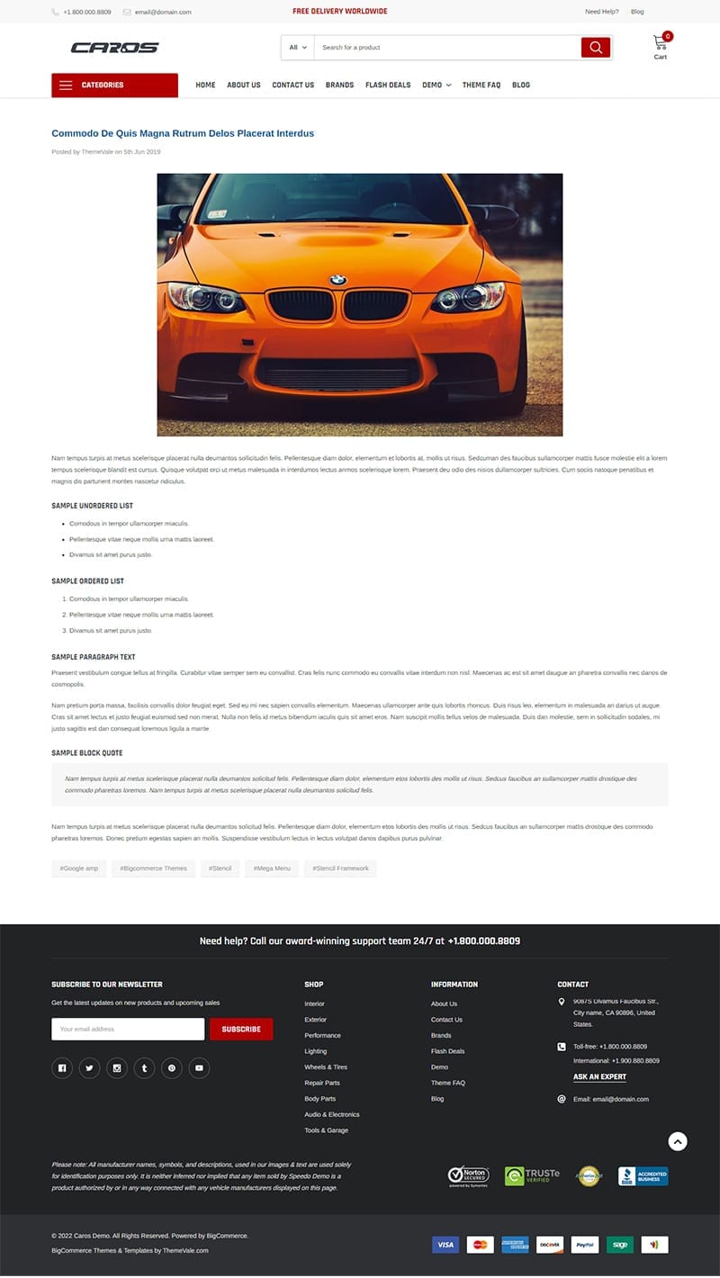 template website carstore caros blogdetail