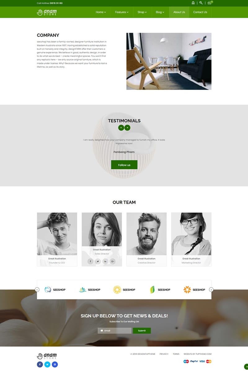 template website health anam aboutpage