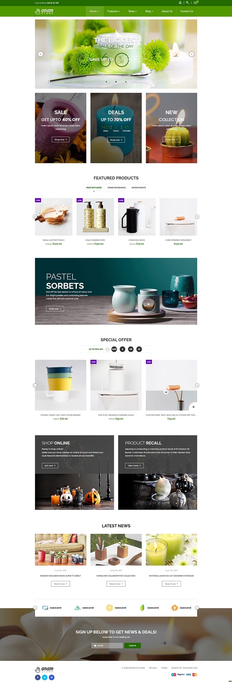 template website health anam homepage