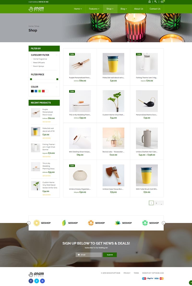 template website health anam shoppage