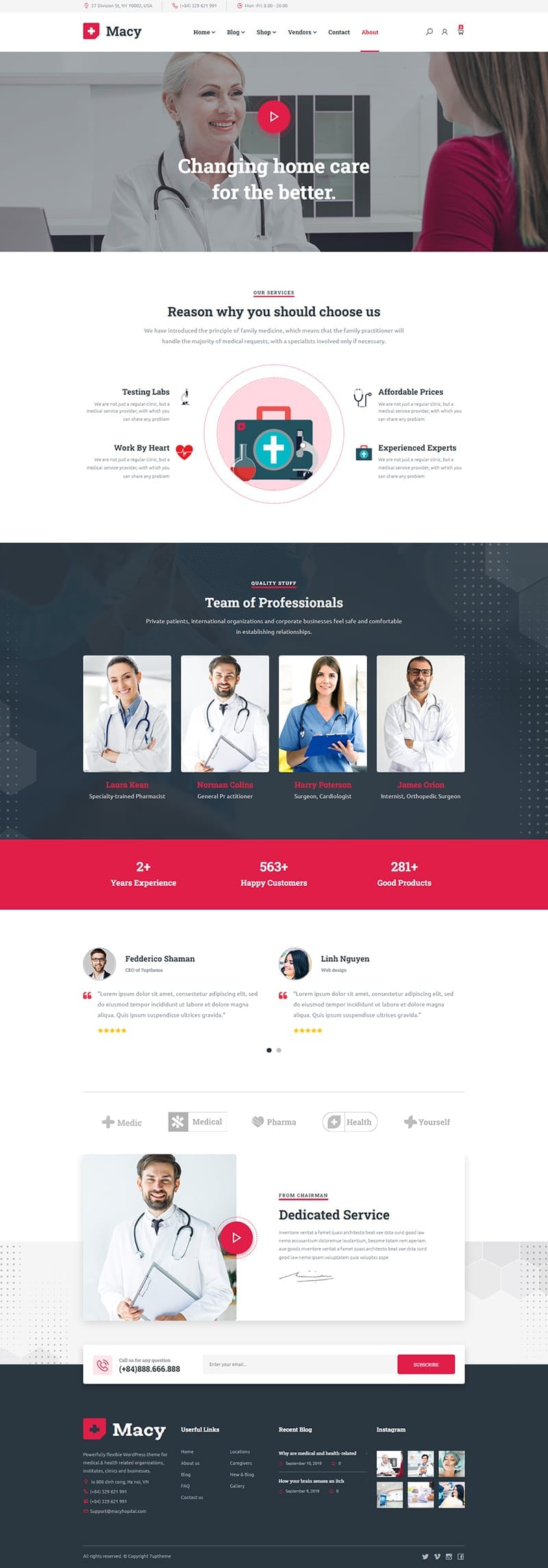 template website health macy about