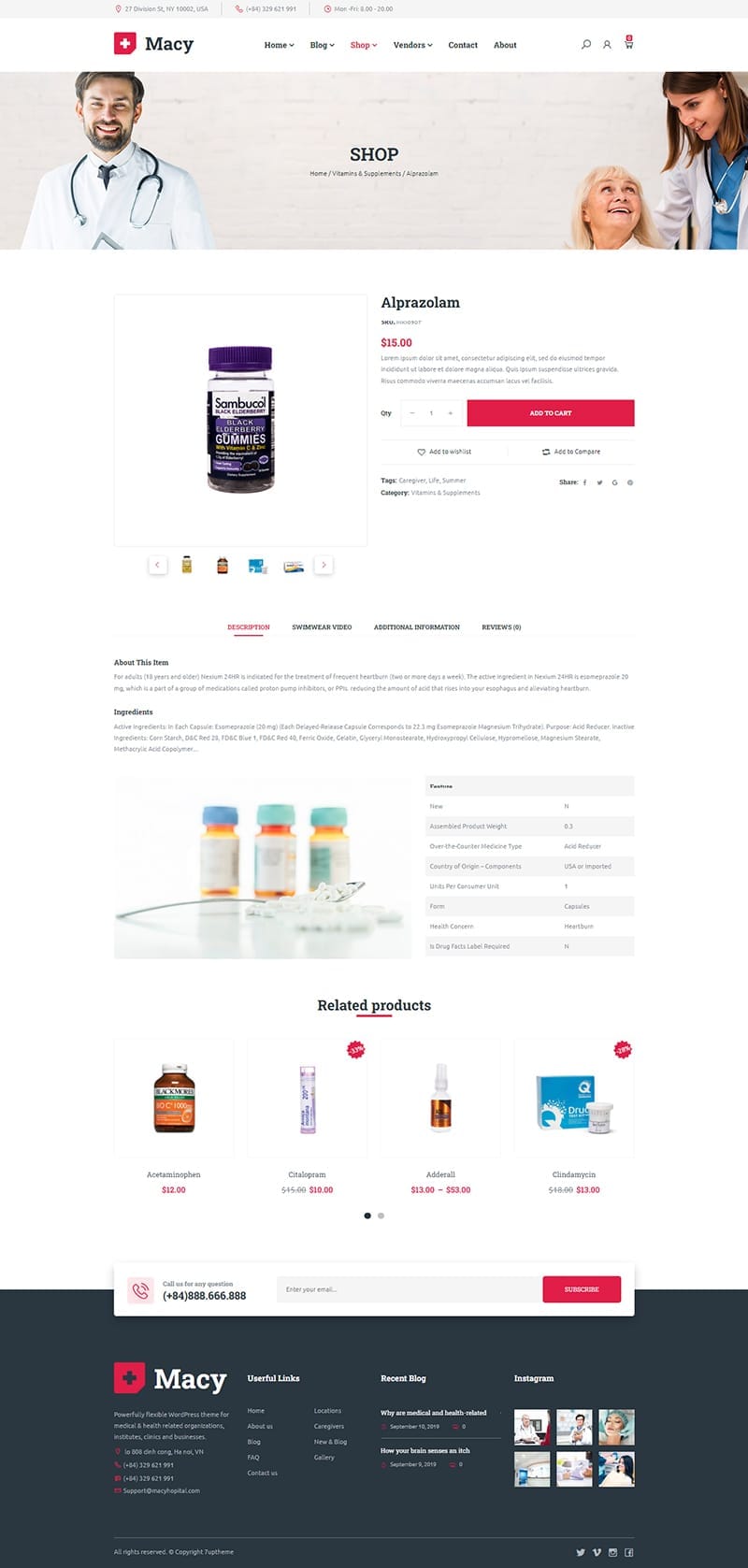 template website health macy productdetail