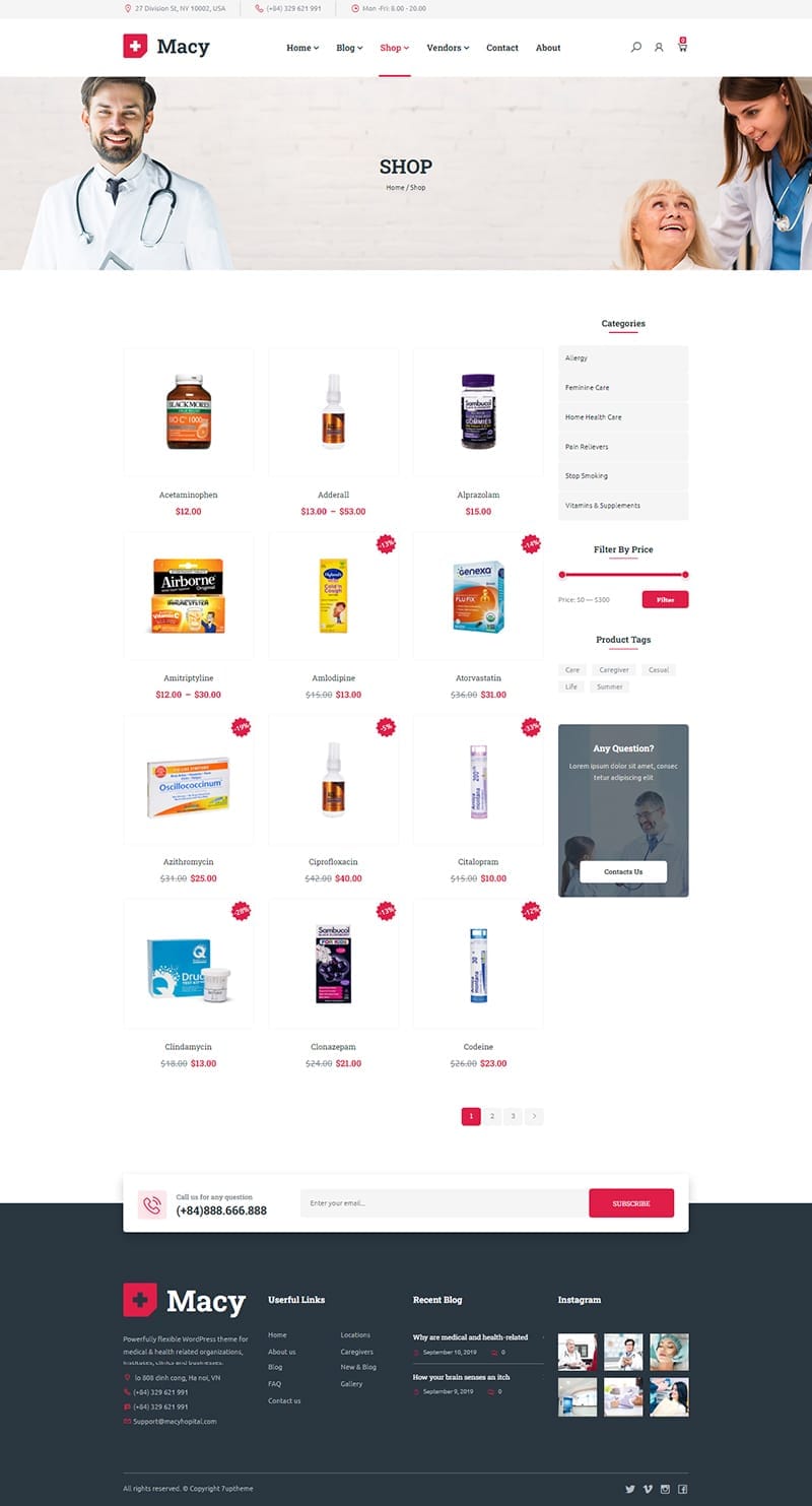 template website health macy shoppage