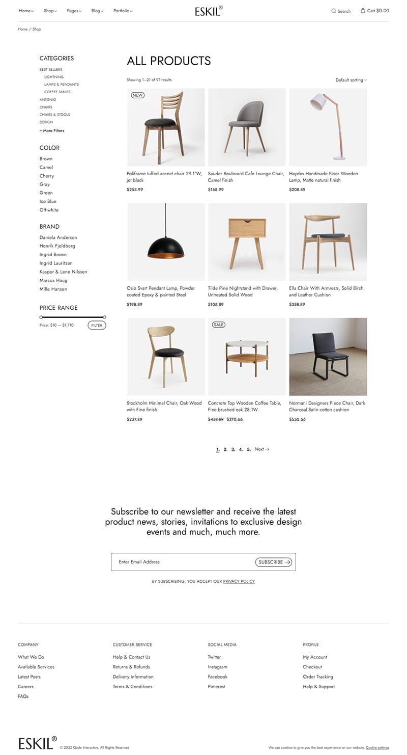 template website noithattrangtri eskil shoppage