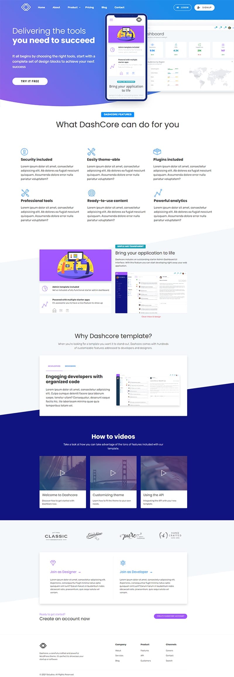 template website technology meet dashcore hinh 2