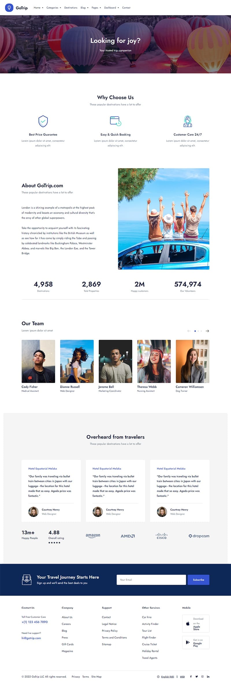 template website travel aboutpage