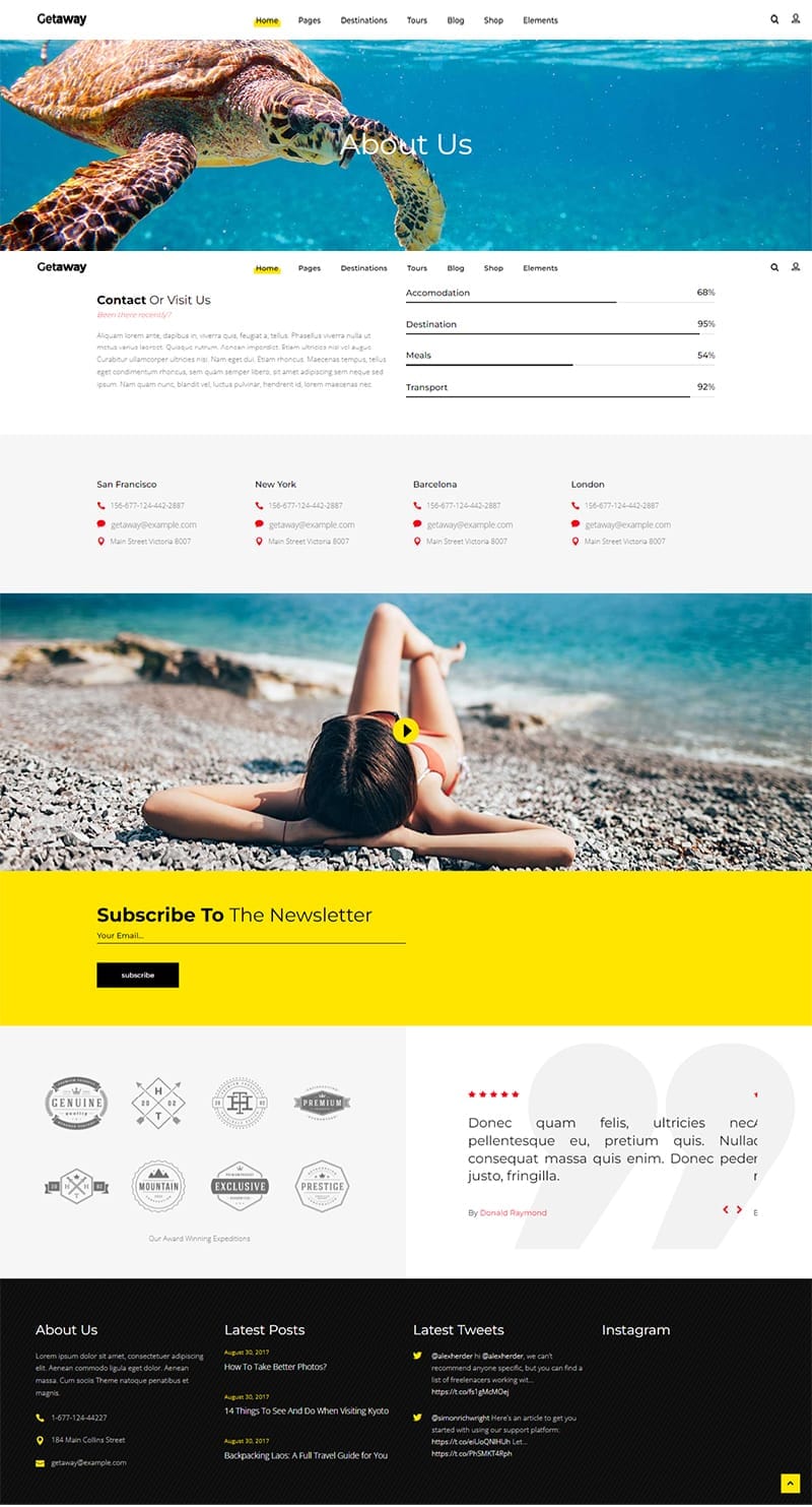 template website travel gateway aboutpage