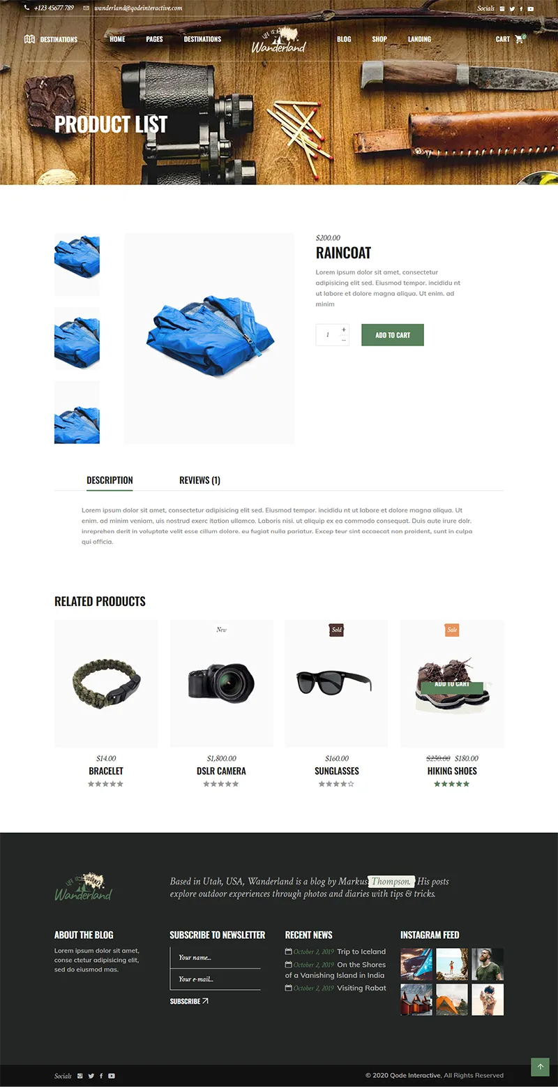 Mẫu website du lịch Vanderland 7 template website travel vanderland proudctdetail