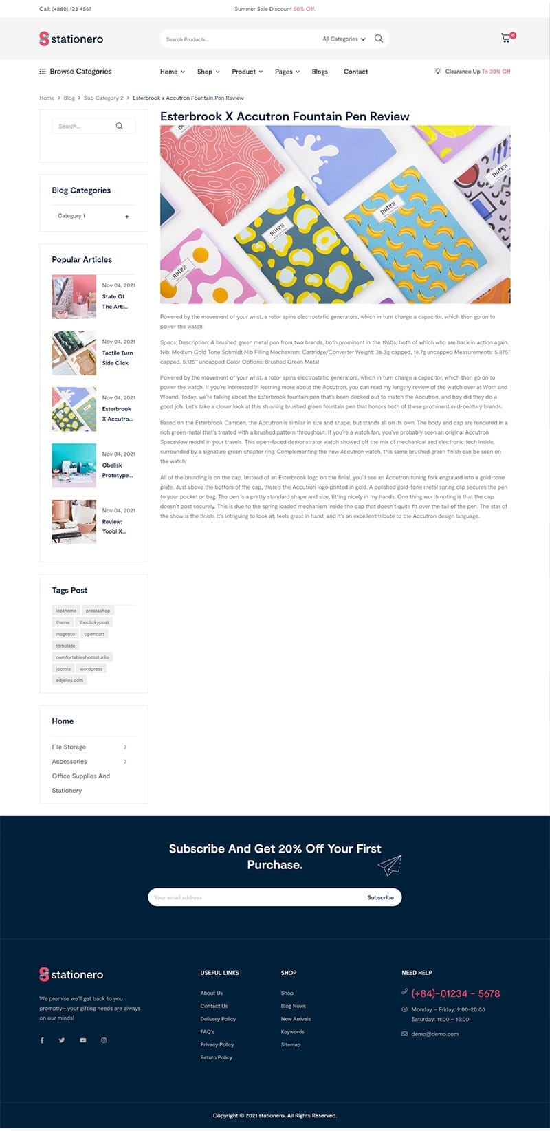 website bookstore stationero blogdetail